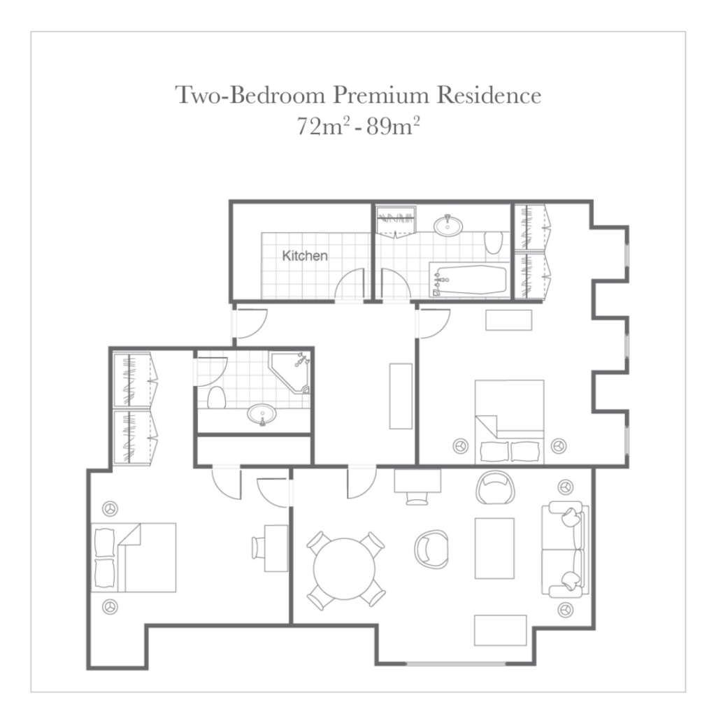 Two-Bedroom Premium Residence Floorplan